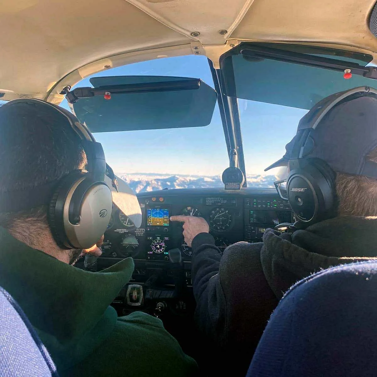Panel showing instruments and navigation displays